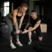 a man and woman exercising